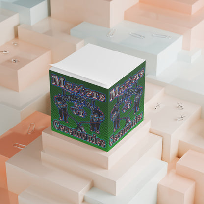 em cee squared - note cube (logo green)