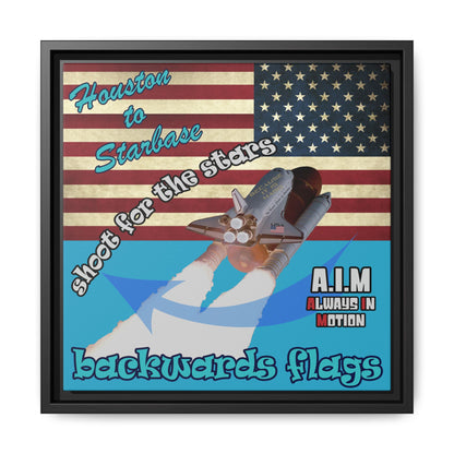 shoot for the stars - framed canvas art (turquoise)