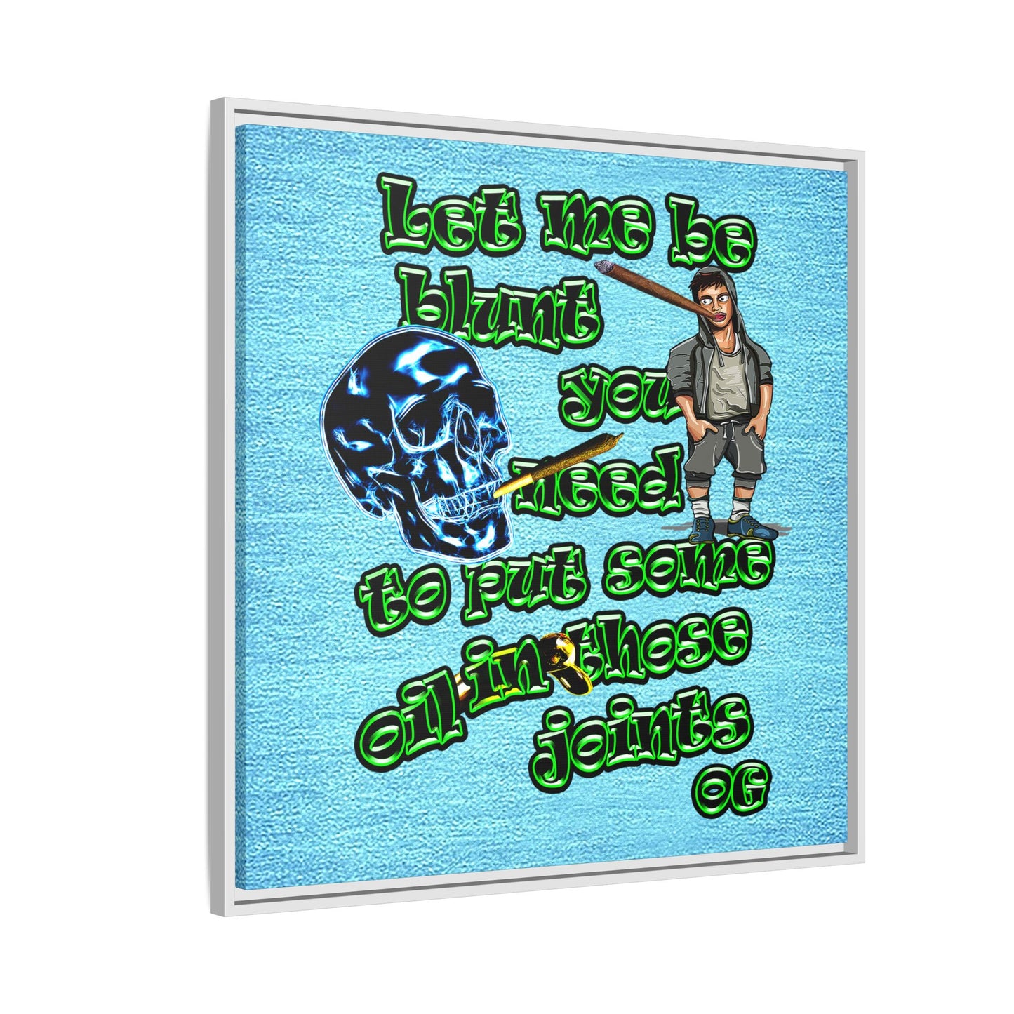 og - framed canvas art (faded blue)