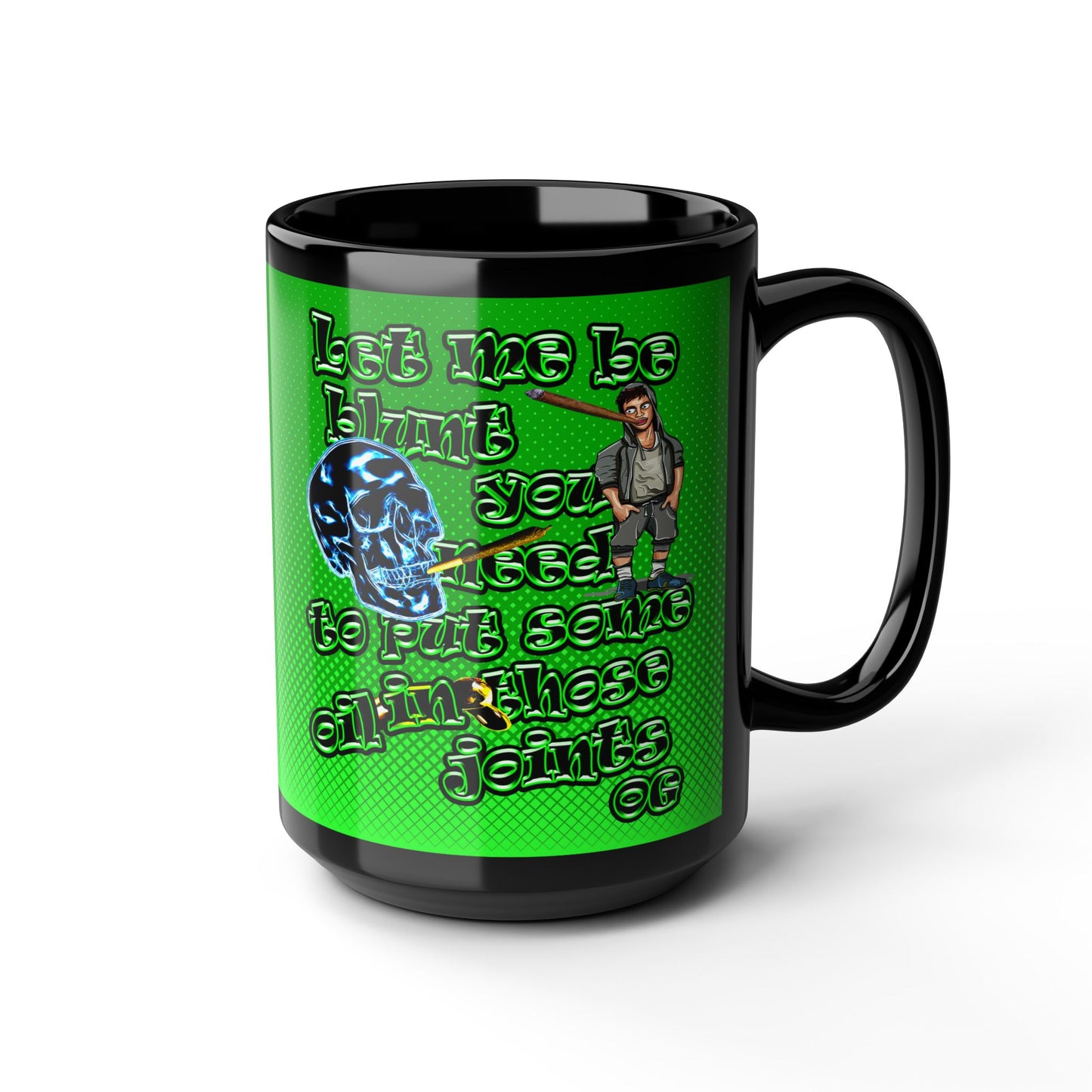 og - Black Mug (logo green)