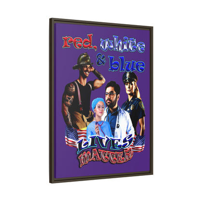 rw&b lives matter - framed canvas art (purple)