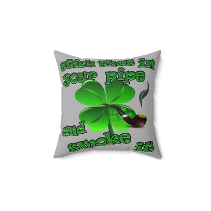 celtics logo - Spun Polyester Square Pillow - (light grey)