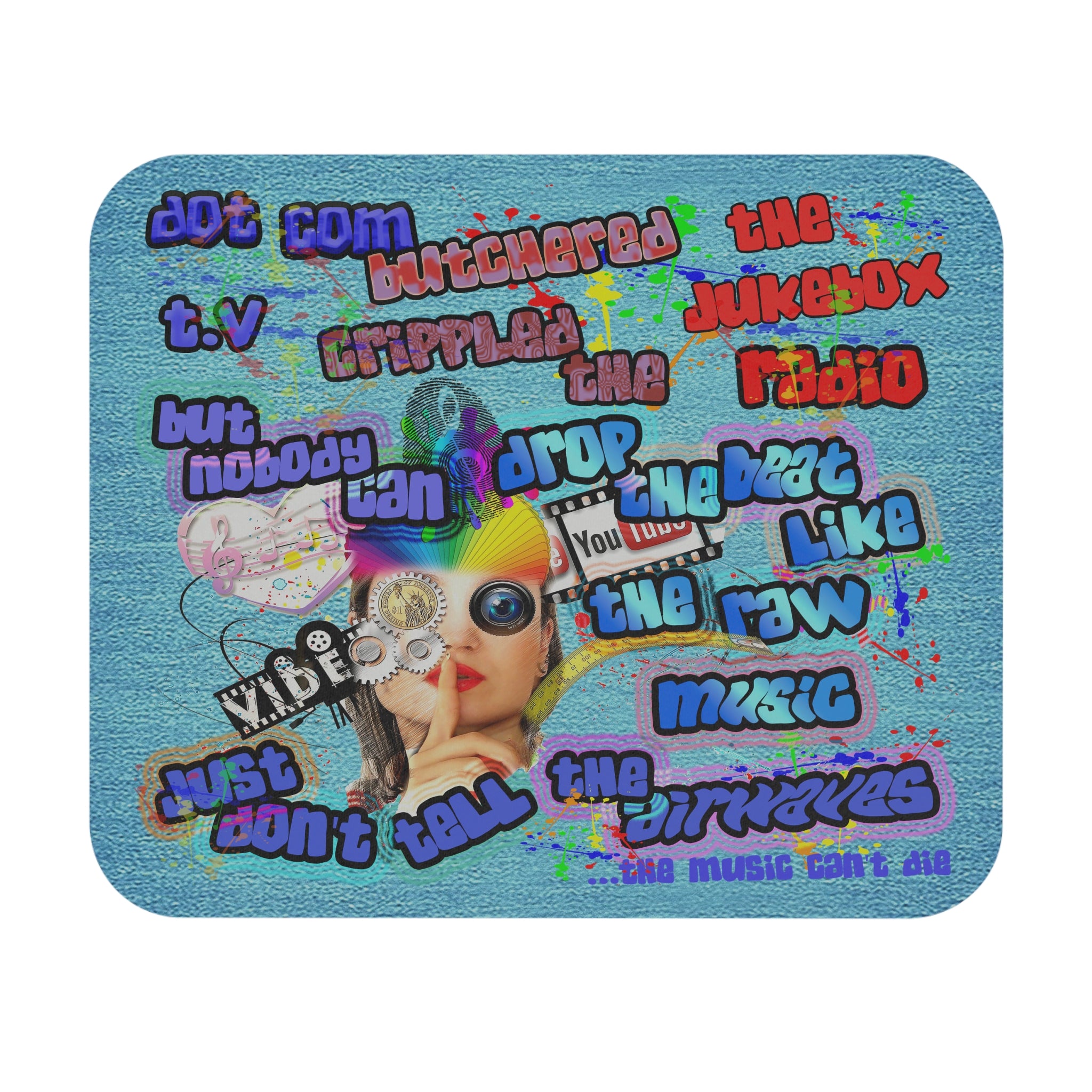 drop the beat - Mouse Pad (Rectangle) (faded blue)