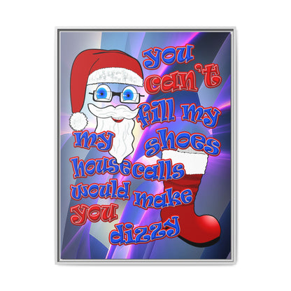 santa's shoes - framed canvas art (grey-pink wave)