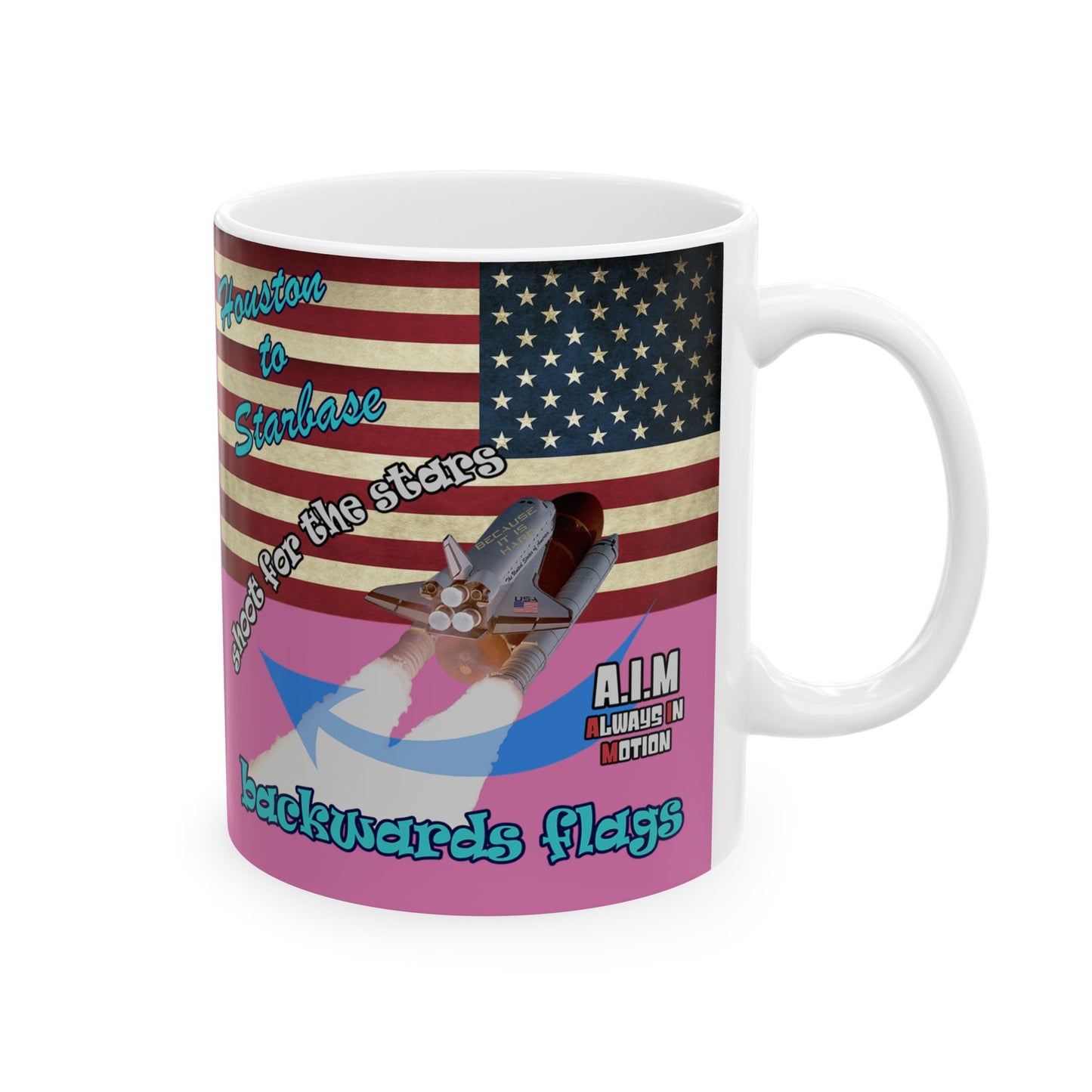 shoot for the stars - White Mug (light pink)