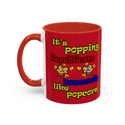 popping like popcorn - Accent Mug (dark red)