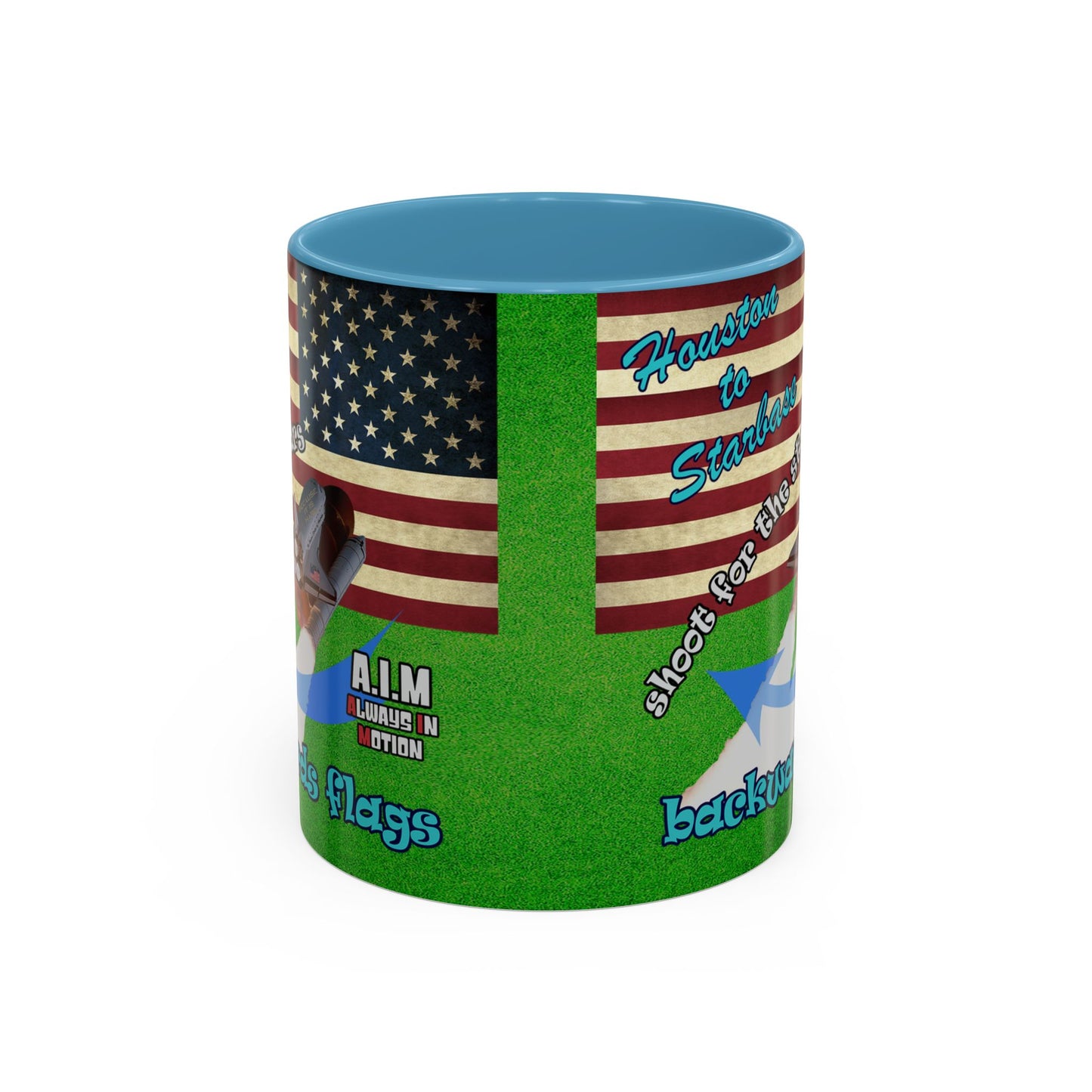 shoot for the stars - Accent Mug (green turf)