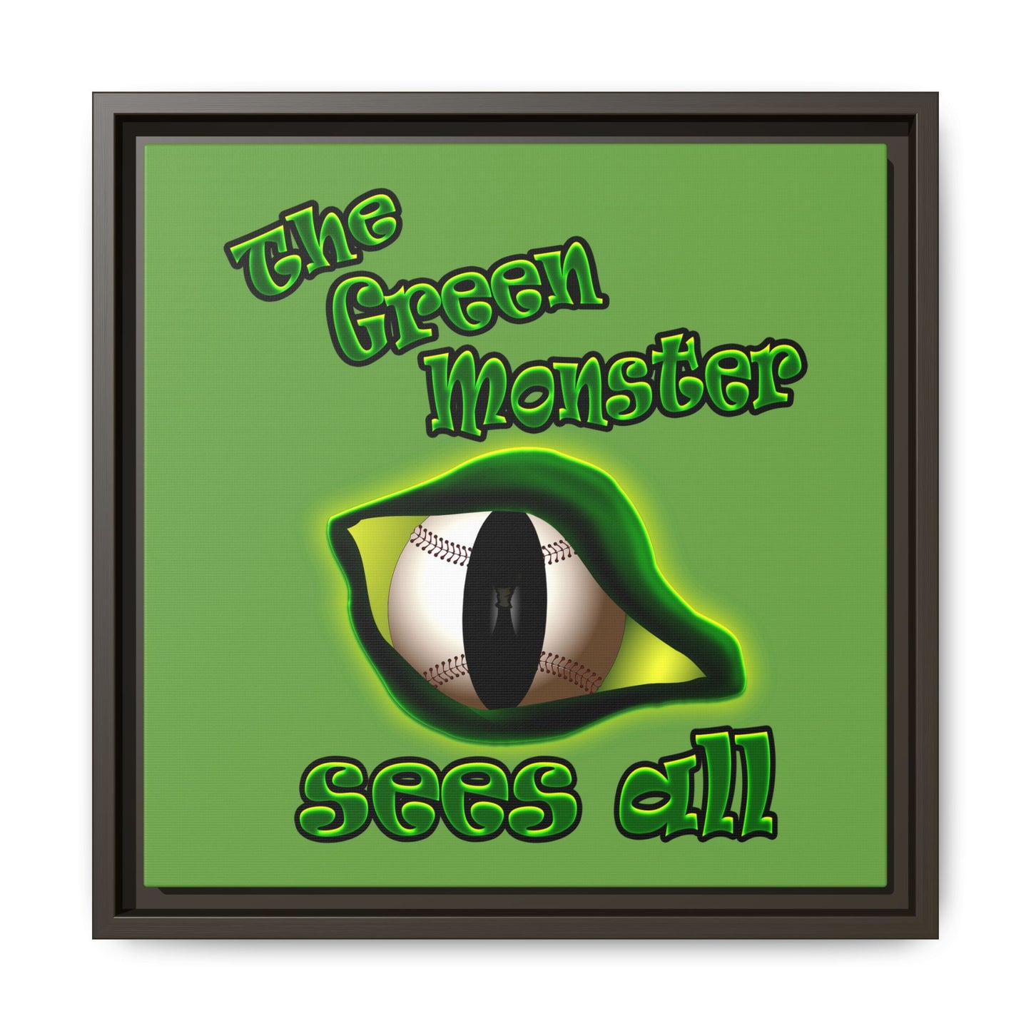 green monster - framed canvas art (green)
