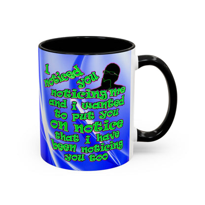 noticed you noticing - Accent Mug (blue-white wave)
