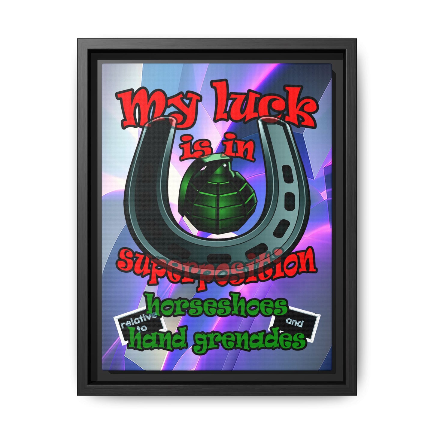 my luck - framed canvas art (grey-pink wave)