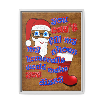 santa's shoes - framed canvas art (brown papyrus)
