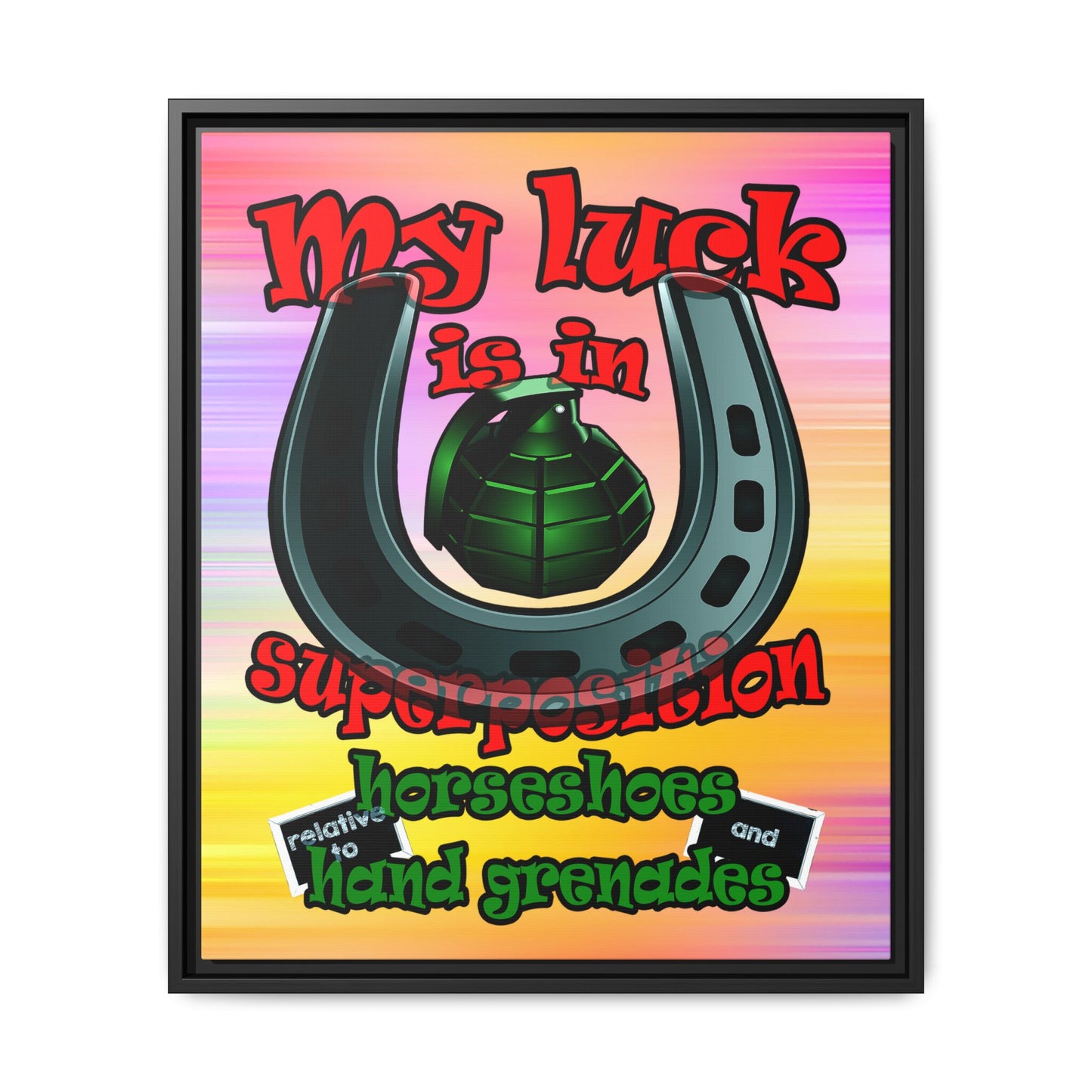 my luck - framed canvas art (color blur)