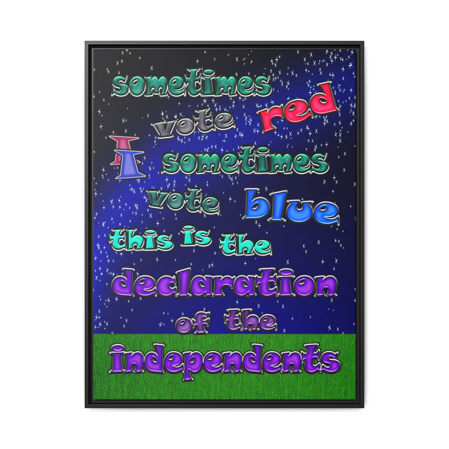 declaration of the independents - framed canvas art ('snoops' background)