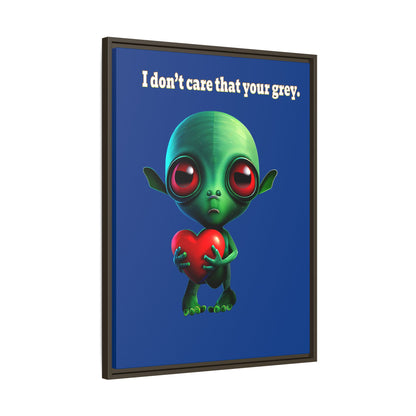 I don't care that your grey - framed canvas art (dark blue)