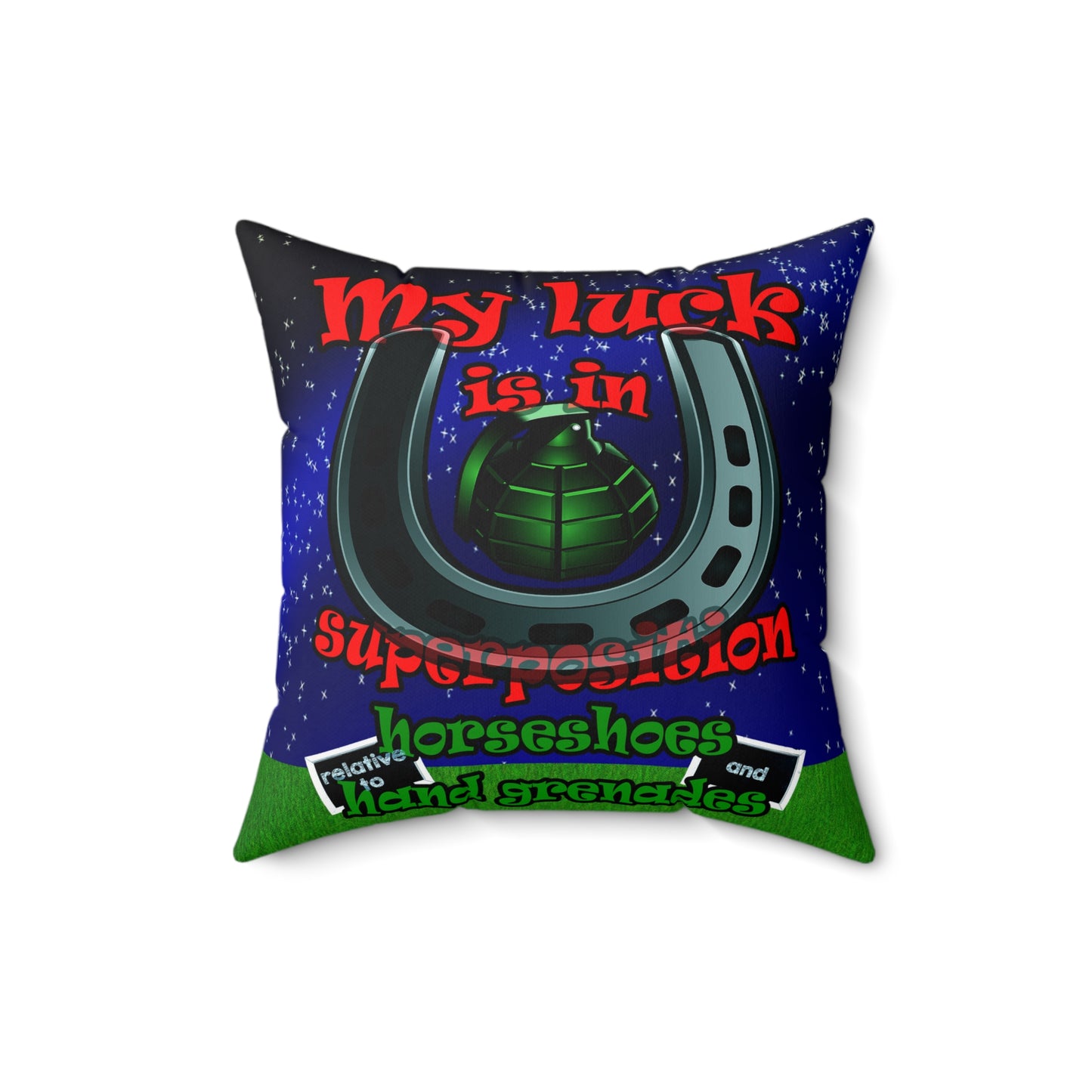 my luck - Spun Polyester Square Pillow - ('snoops' background)