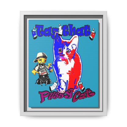 tag that - framed canvas art (turquoise)