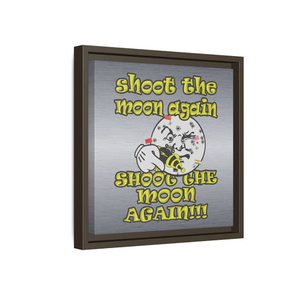 shoot the moon again - framed canvas art (brushed nickel)