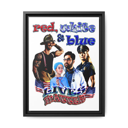 rw&b lives matter - framed canvas art (white)