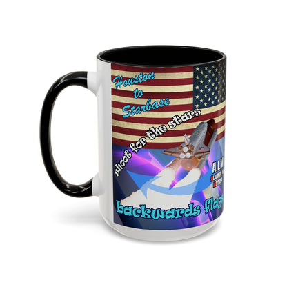 shoot for the stars - Accent Mug (grey-pink wave)
