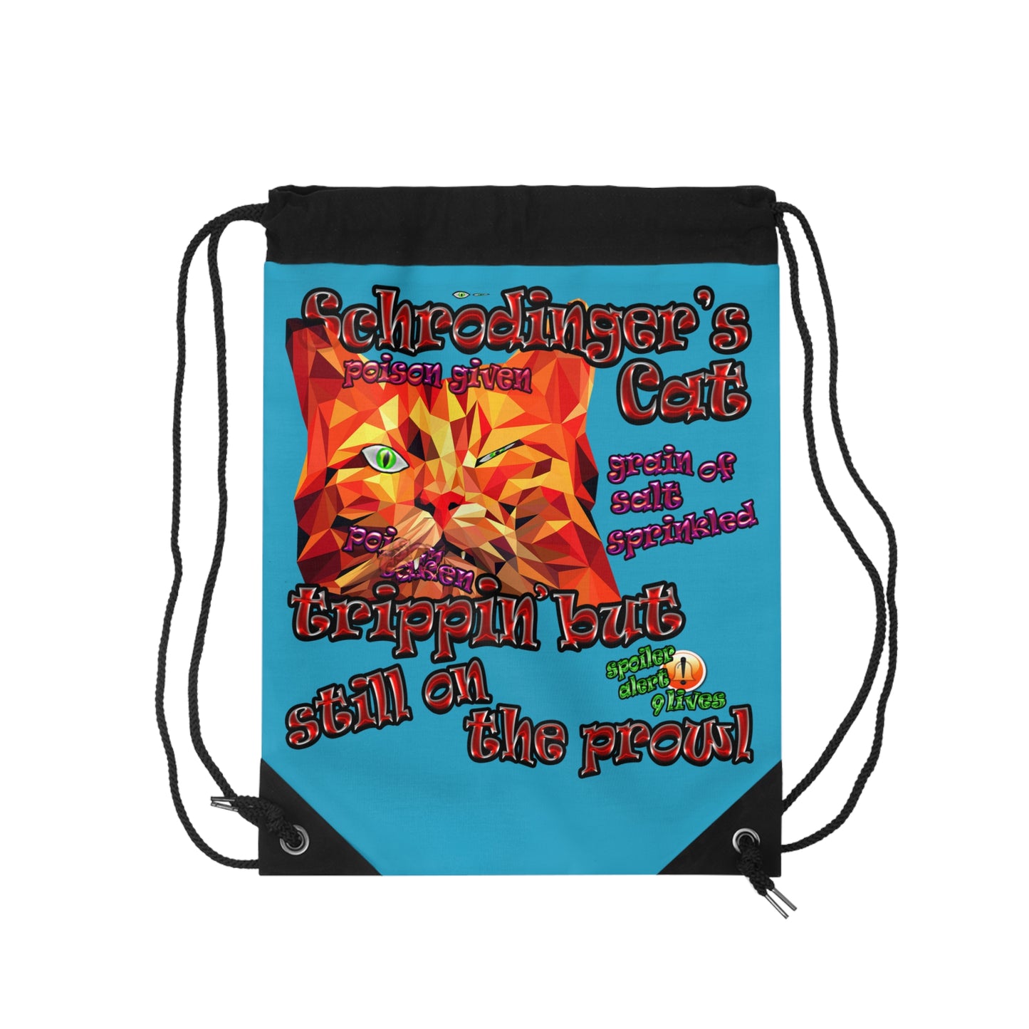 schrodinger's cat - Drawstring Bag (turquoise)