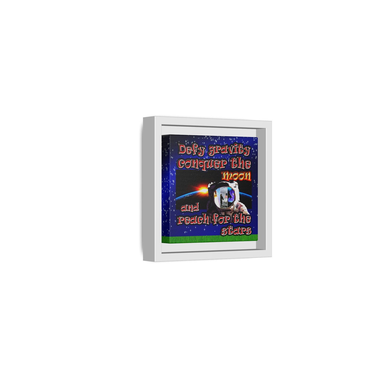 defy conquer reach - framed canvas art ('snoops' background)