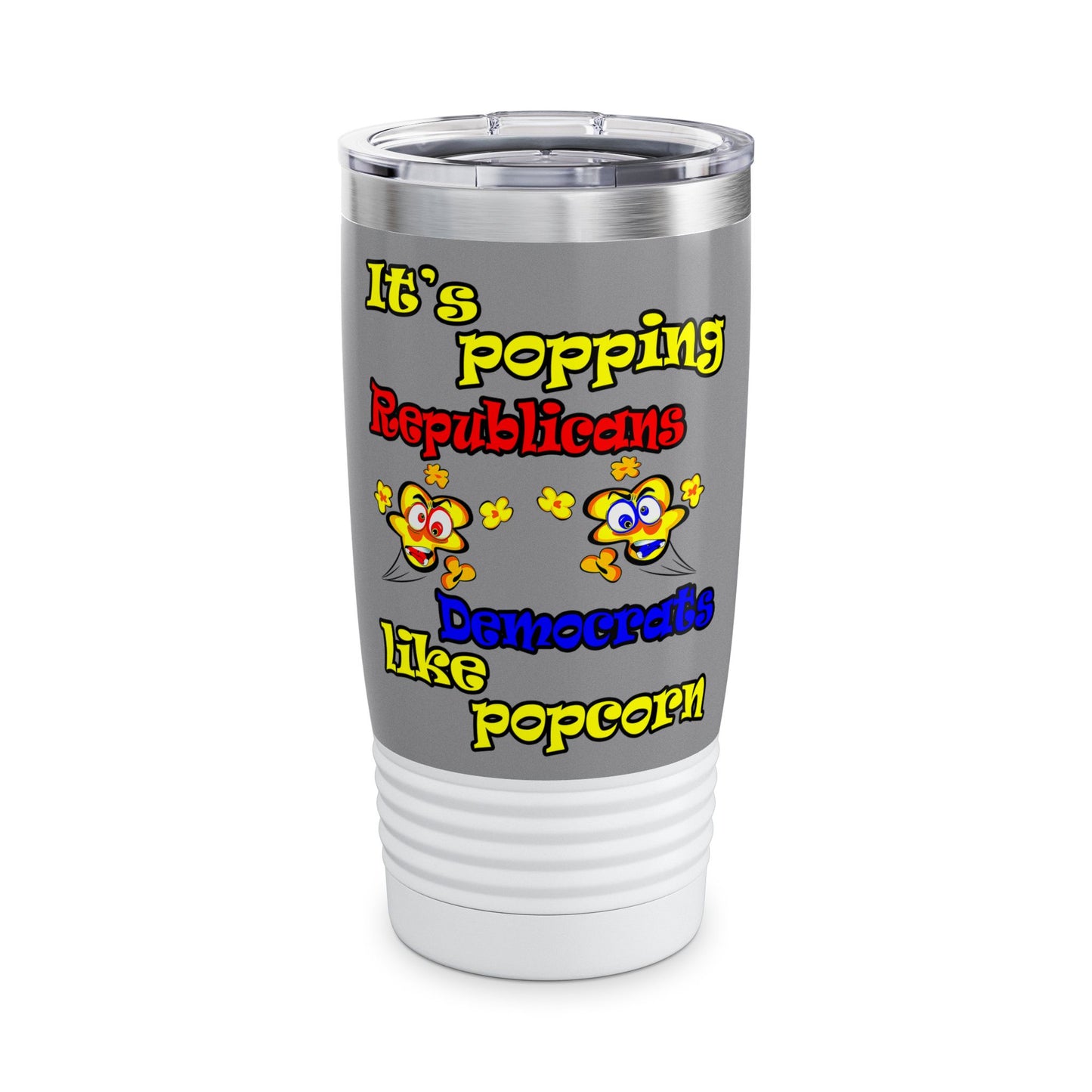 popping like popcorn - Ringneck Tumbler, 20oz (grey)