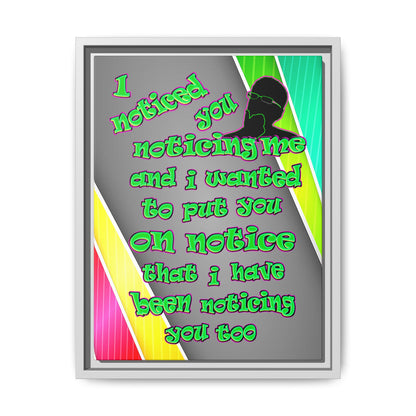 noticed you noticing - framed canvas art (rainbow split)