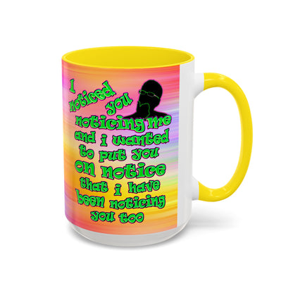 noticed you noticing - Accent Mug (color blur)