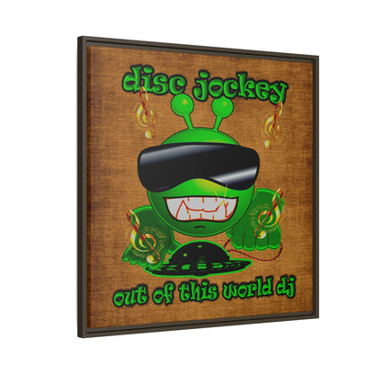 disc jockey - framed canvas art (brown papyrus)