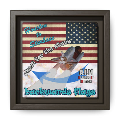 shoot for the stars - framed canvas art (white marble)