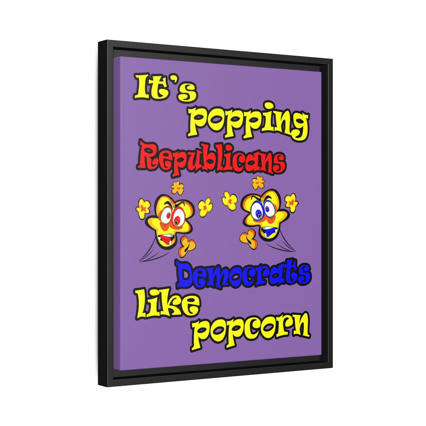 popping like popcorn - framed canvas art (light purple)