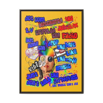 drop the beat - framed canvas art (yellow)