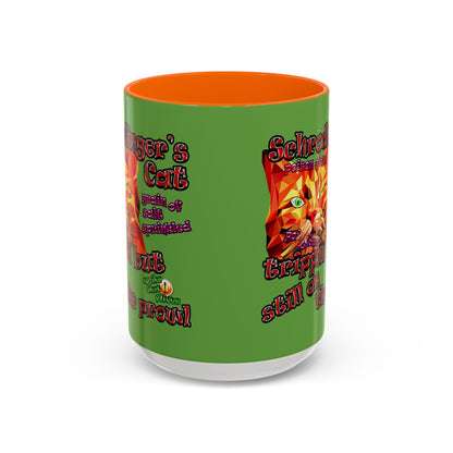 schrodinger's cat - Accent Mug (green)
