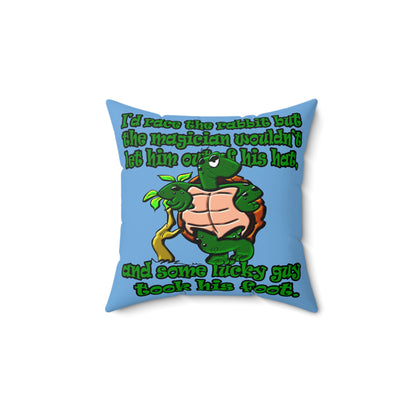 turtle race - Faux Suede Square Pillow - (light blue)