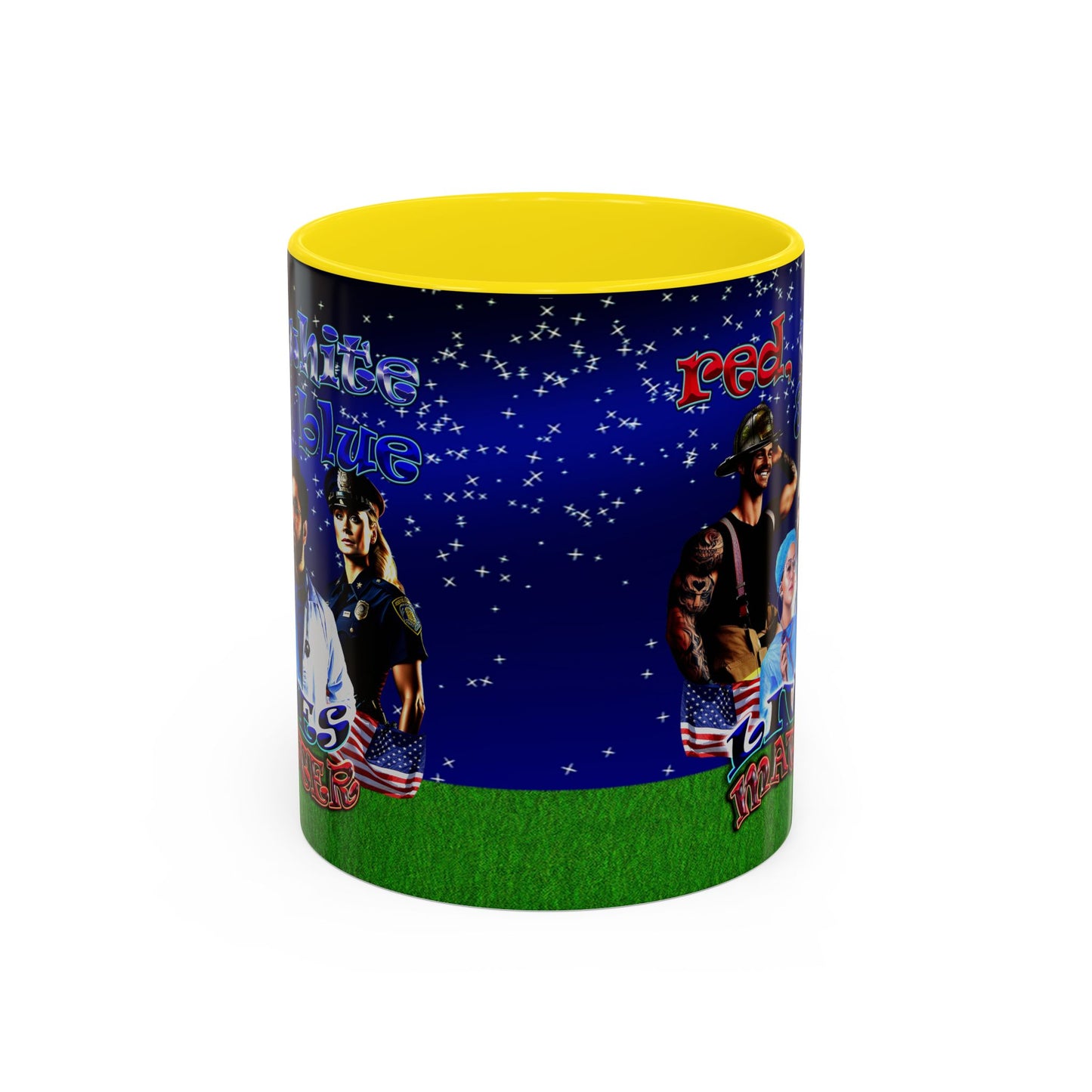rw&b lives matter - Accent Mug ('snoops' background)