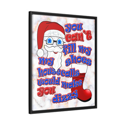 santa's shoes - framed canvas art (white marble)