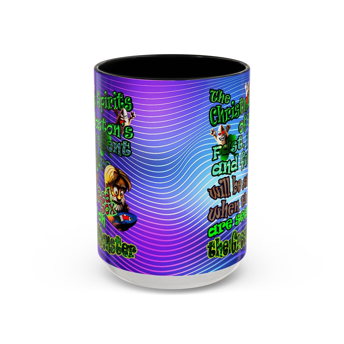 christmas spirits of boston - Accent Mug (purple wave)