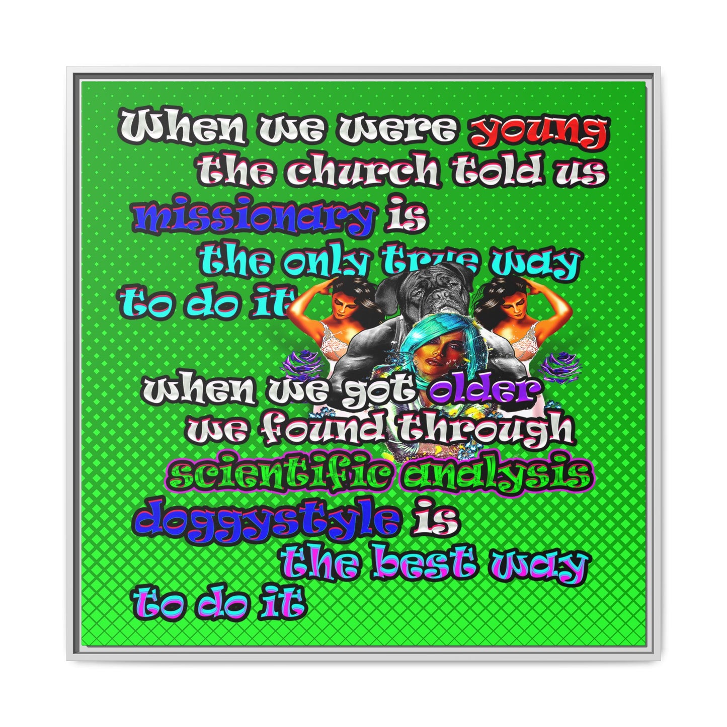 doggystyle - framed canvas art (logo green)