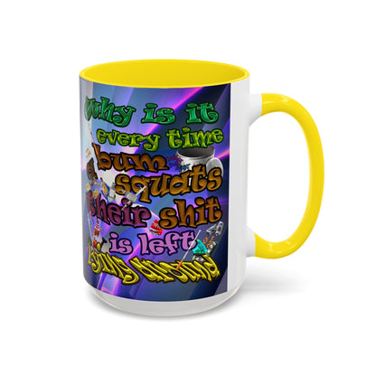 the bum's shit - Accent Mug (grey-pink wave)
