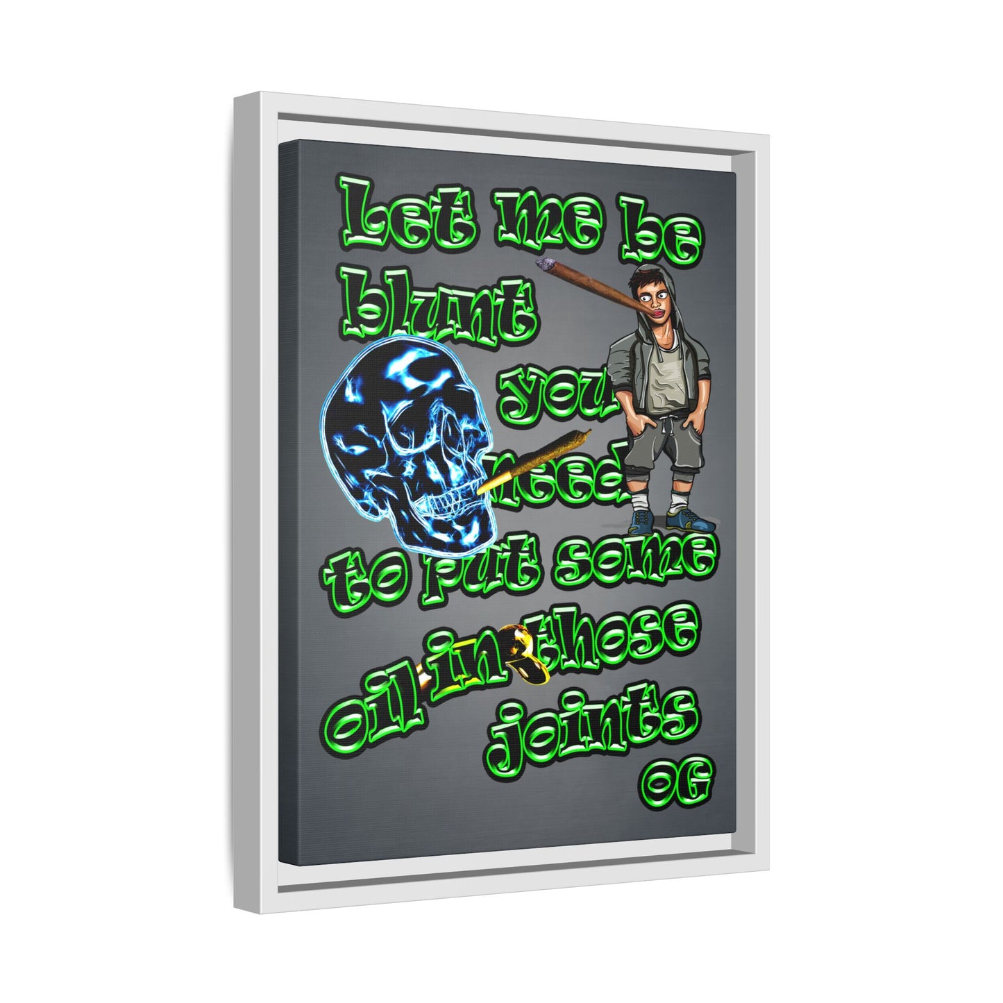 og - framed canvas art (grey-light grey)
