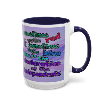 declaration of the independents - Accent Mug (light blue-pink wave)