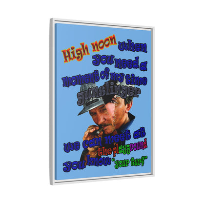 high noon - framed canvas art (light blue)