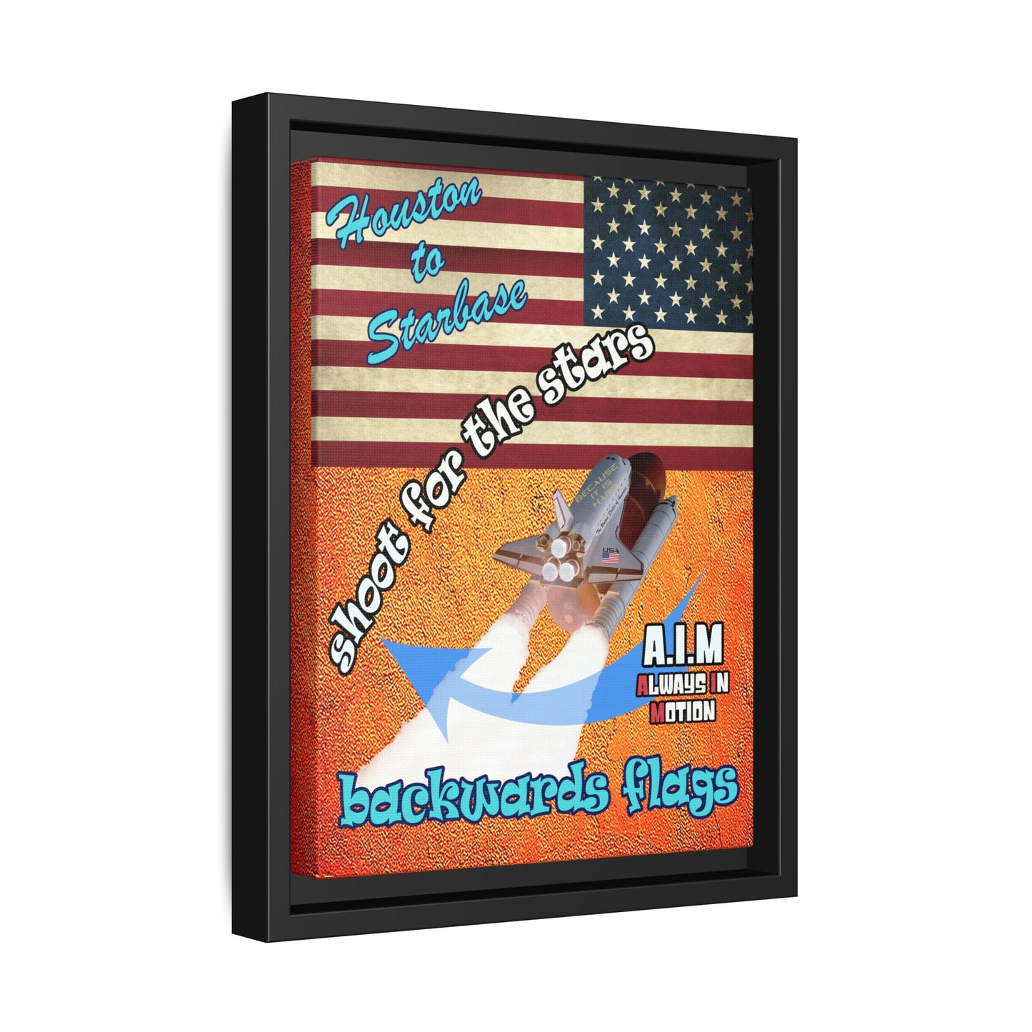 shoot for the stars - framed canvas art (burnt orange)