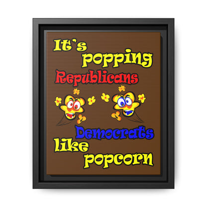 popping like popcorn - framed canvas art (brown)