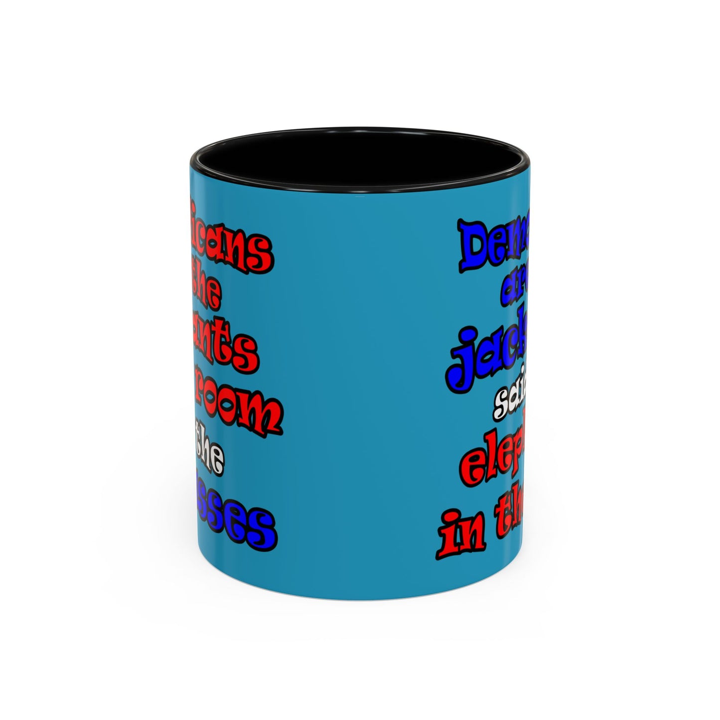 donkeys and elephants - Accent Mug (turquoise)