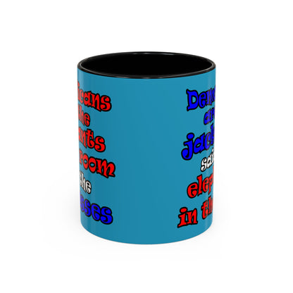 donkeys and elephants - Accent Mug (turquoise)