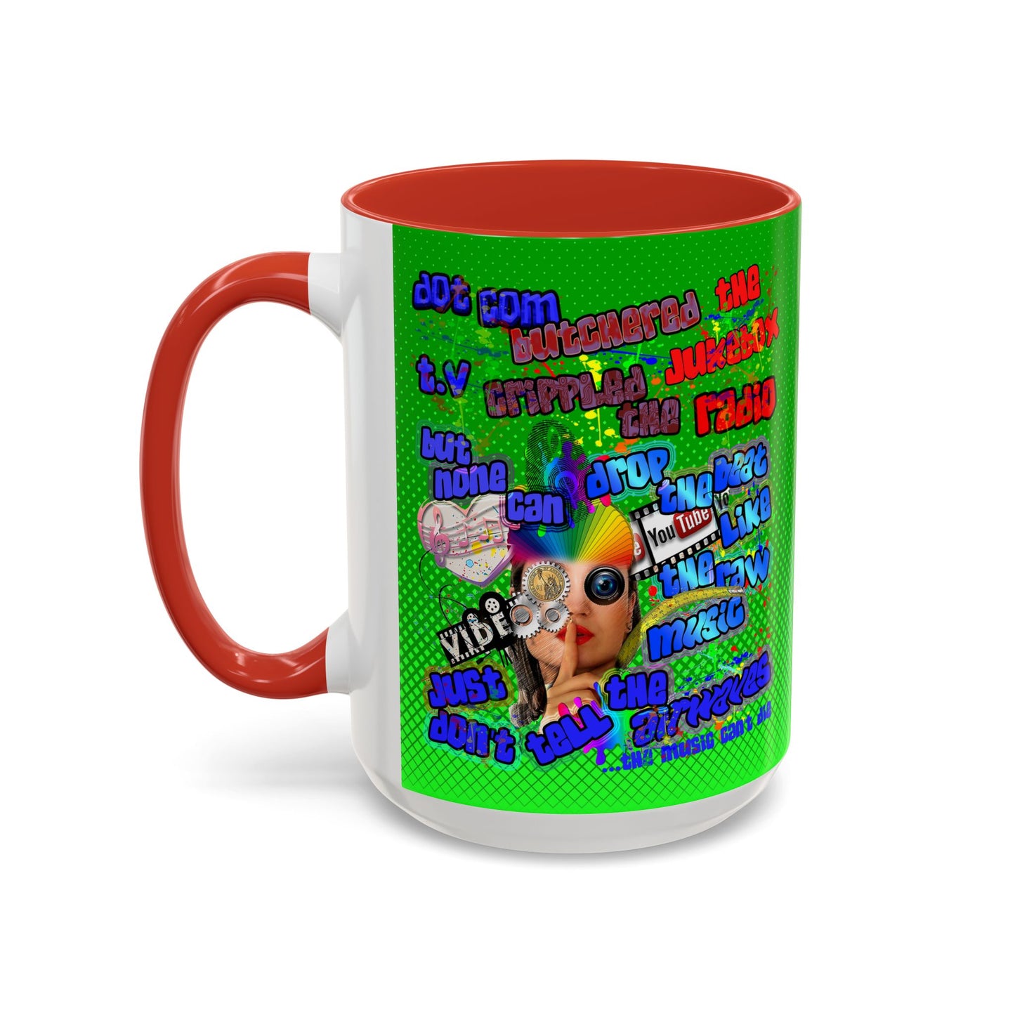 drop the beat - Accent Mug (logo green)