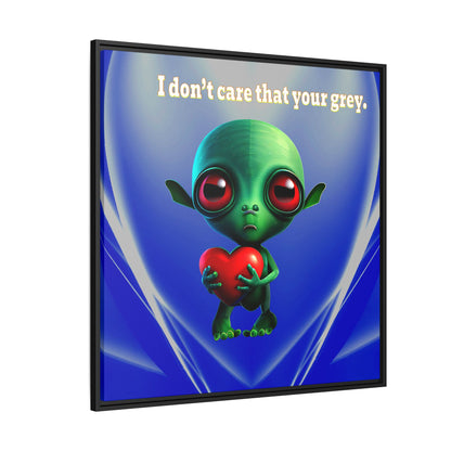 I don't care that your grey - framed canvas art (blue-white wave)