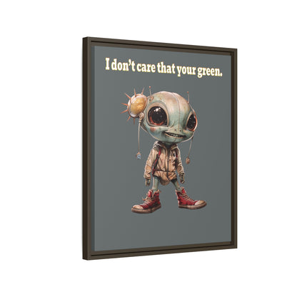 I don't care that your green - framed canvas art (dark grey)
