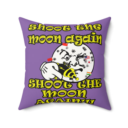 shoot the moon again - Faux Suede Square Pillow - (light purple)